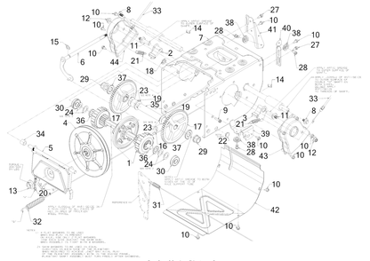 Transmission Diagram and Parts List for 3X30-INCHHD (31AH5EVW710)(2020) Cub Cadet Snow Blower